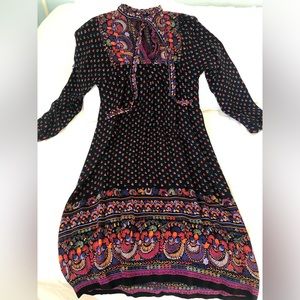 Colorful flowy mid length dress (vintage)